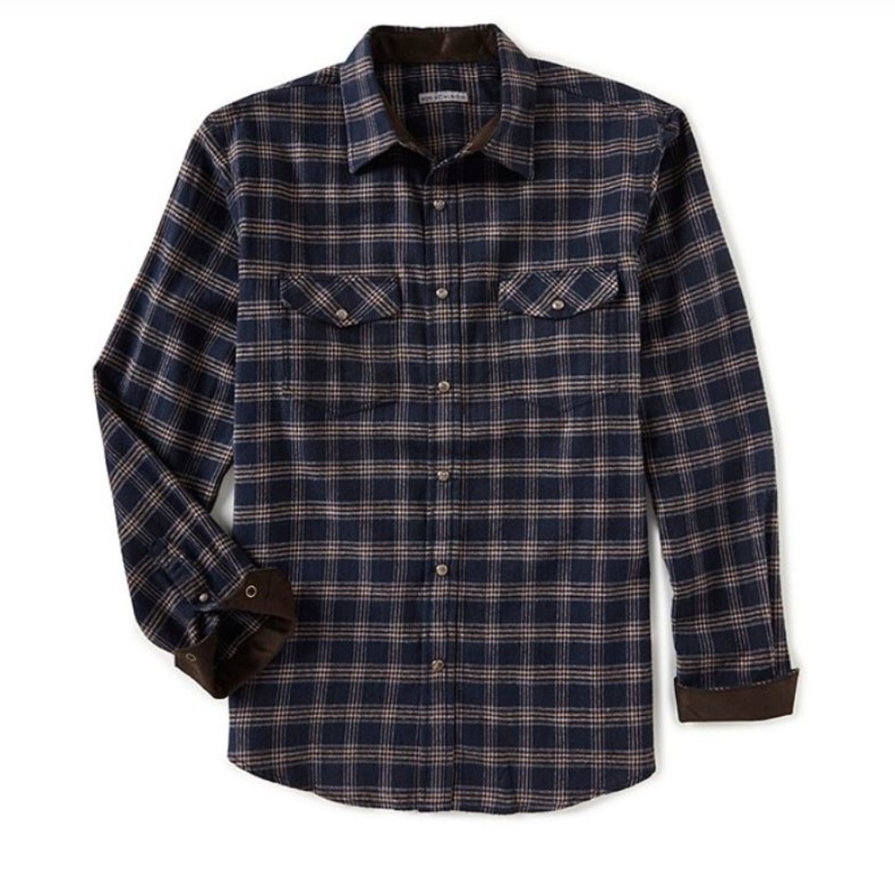 Age of Wisdom Size S Long Sleeve Navy Plaid NWT$90